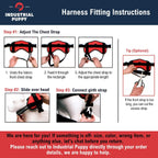 Professional Adjustable Service Dog Harness with Handle - 8 Size Options (XXXS to XXL) - Reflective Patch and Comfortable Mesh Design in Vibrant Red