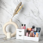 Transform your space with our sleek White Cosmetic Storage Organizer! Perfect for your vanity, bathroom, or dresser—keep your makeup, jewelry, and hair accessories neatly organized! ✨💄💍 #OrganizationGoals #BeautyEssentials