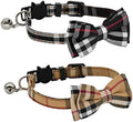 Adjustable Breakaway Cat Collar Set with Bell - 2 Pack (Black & Brown) for Neck Sizes 7.8-10.5 Inches