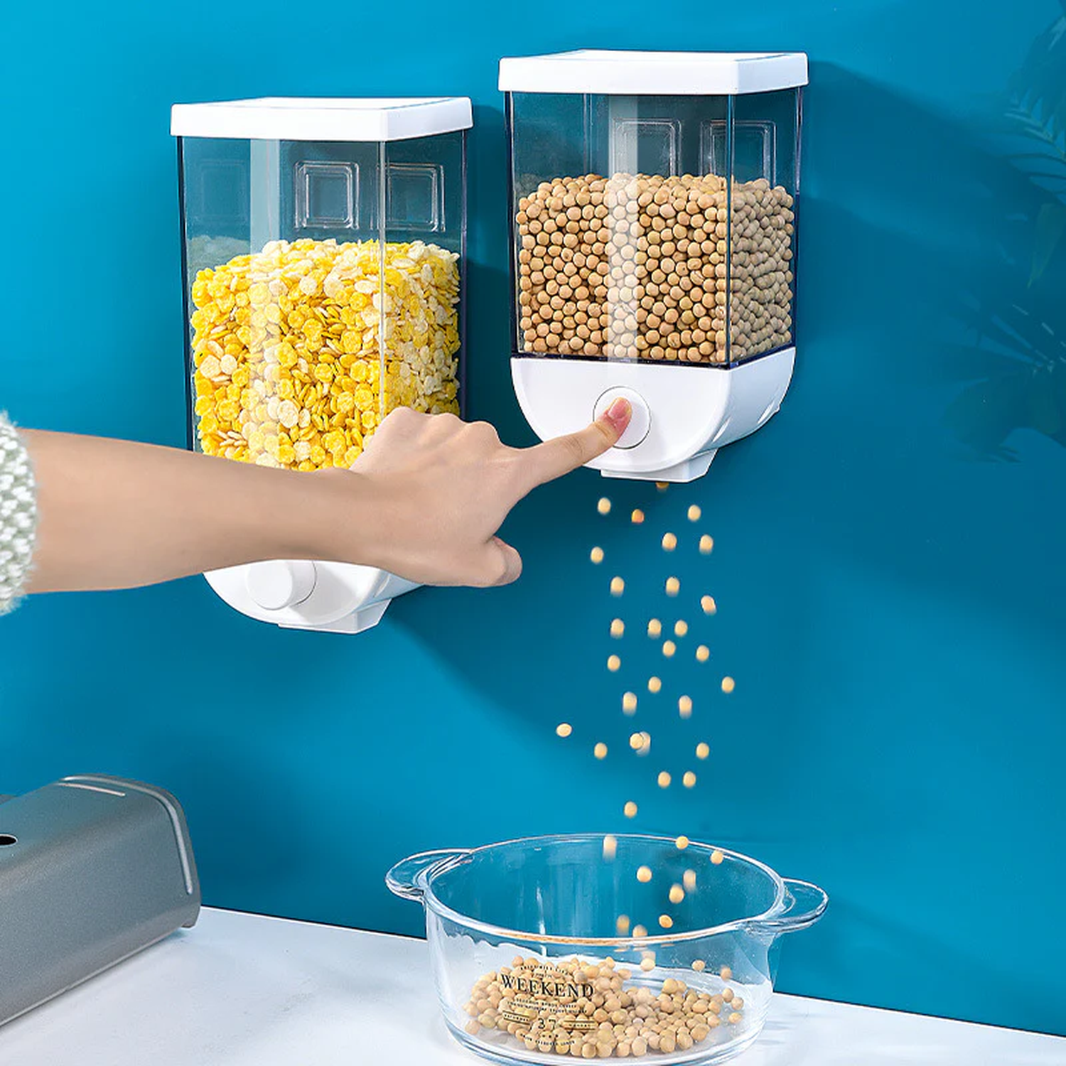 Wall Mounted Easy Press Cereal Dispenser  