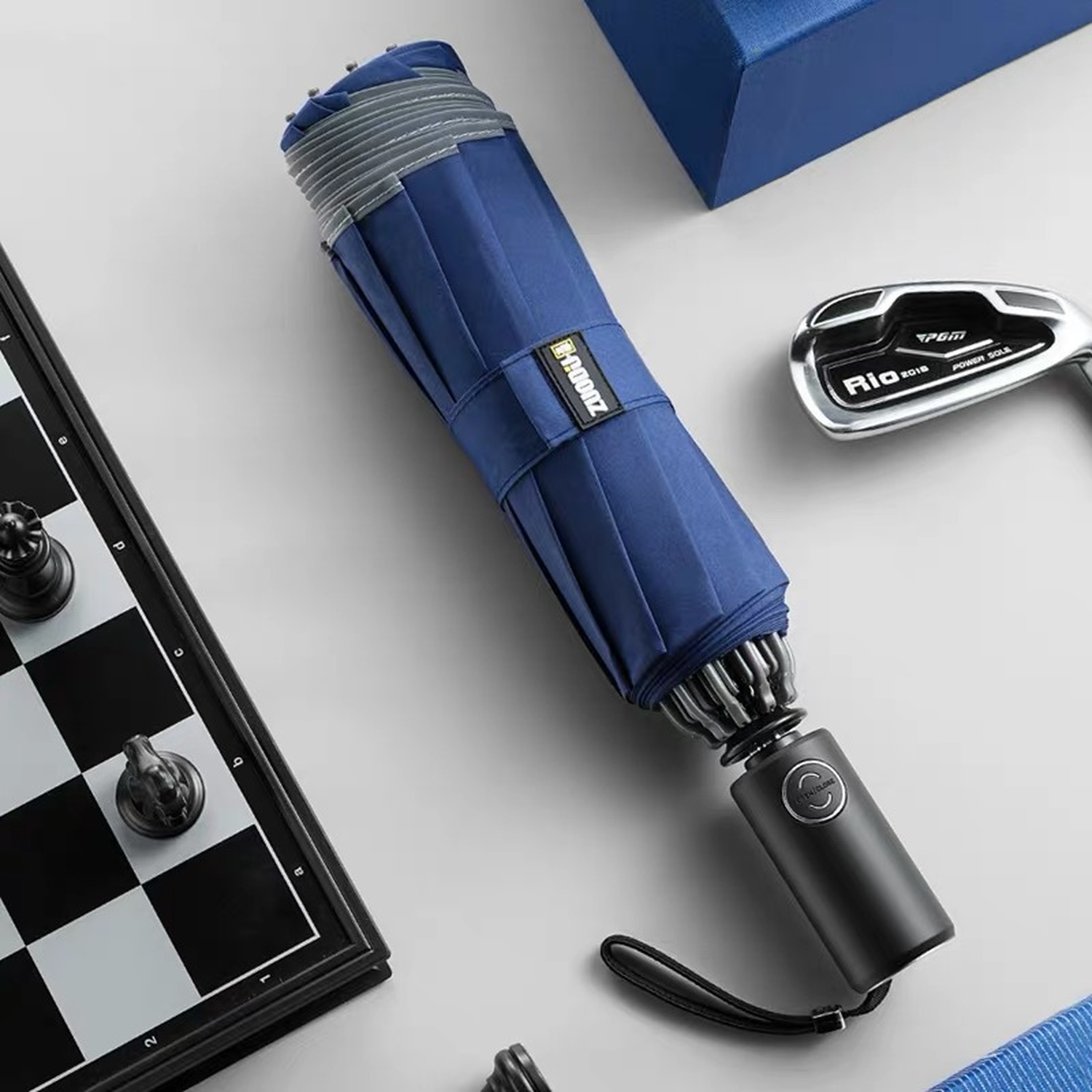 LED Flashlight-Rain and Sunshine Folding Umbrella