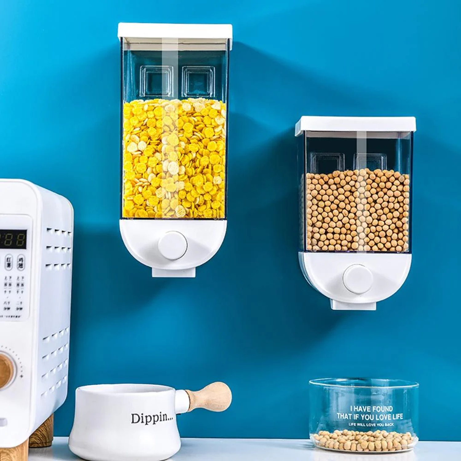 Wall Mounted Easy Press Cereal Dispenser  