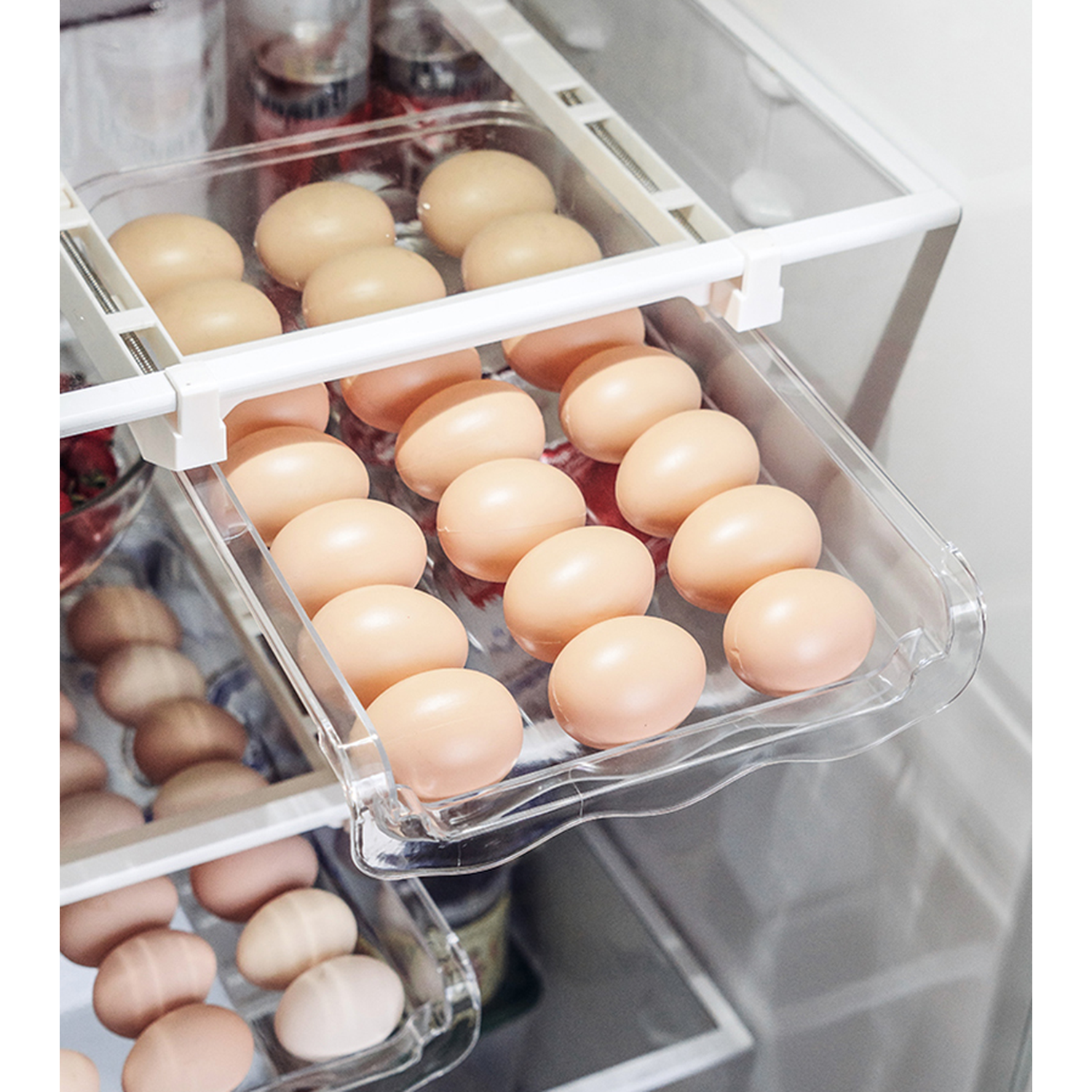 Adjustable Kitchen Refrigerator Storage Rack 