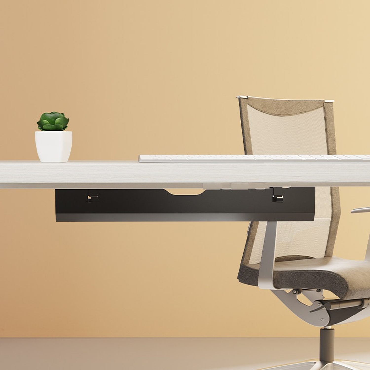 No-Drill Under-Desk Cable Management Rack