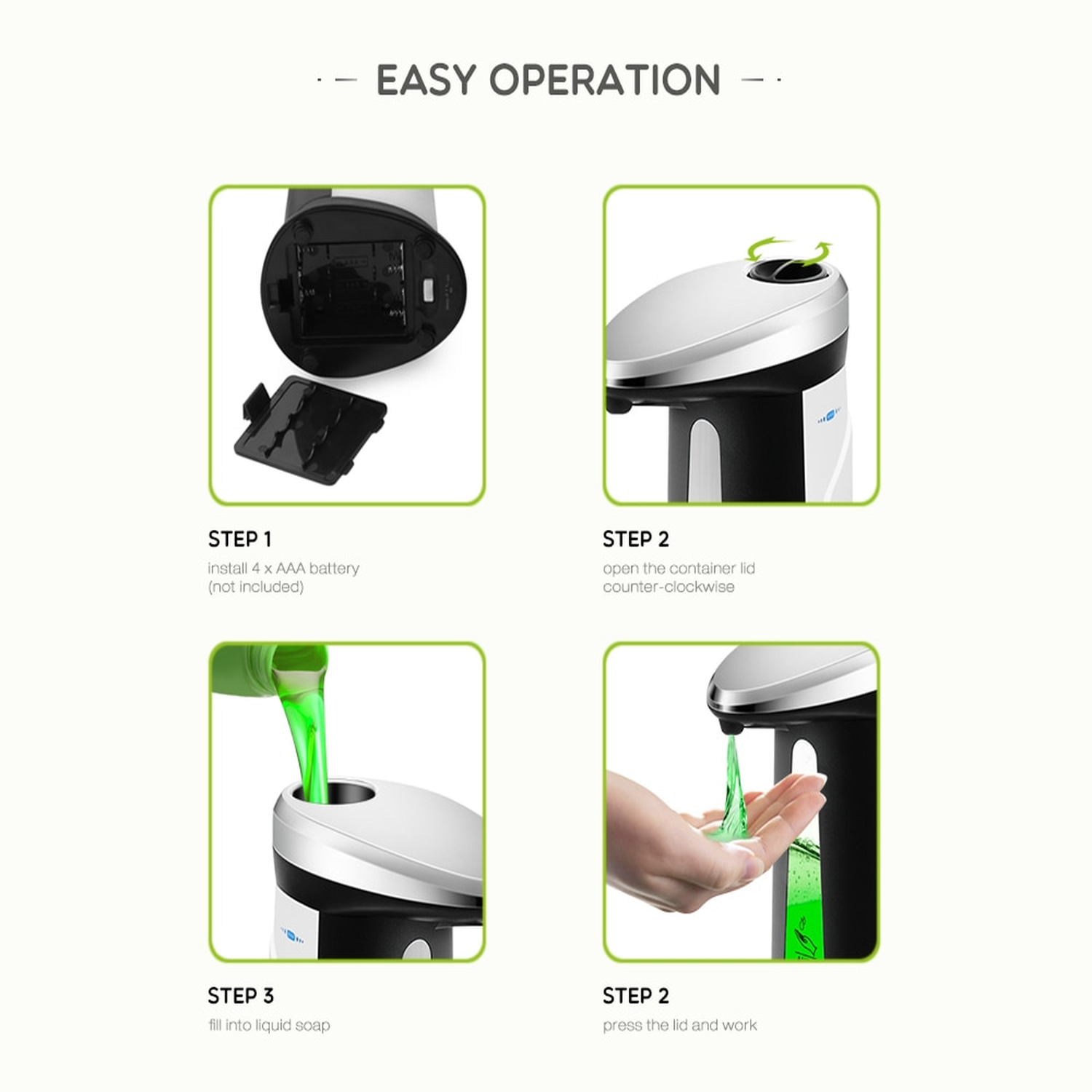 Automatic Liquid Soap Dispenser Touchless 400Ml