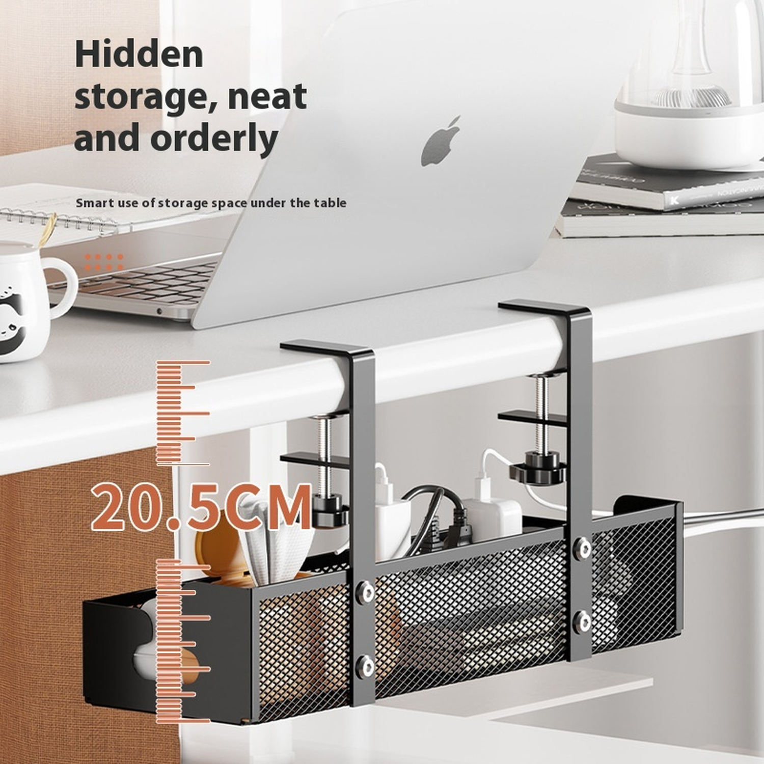 Punch-Free Under the Table Cable Management Rack