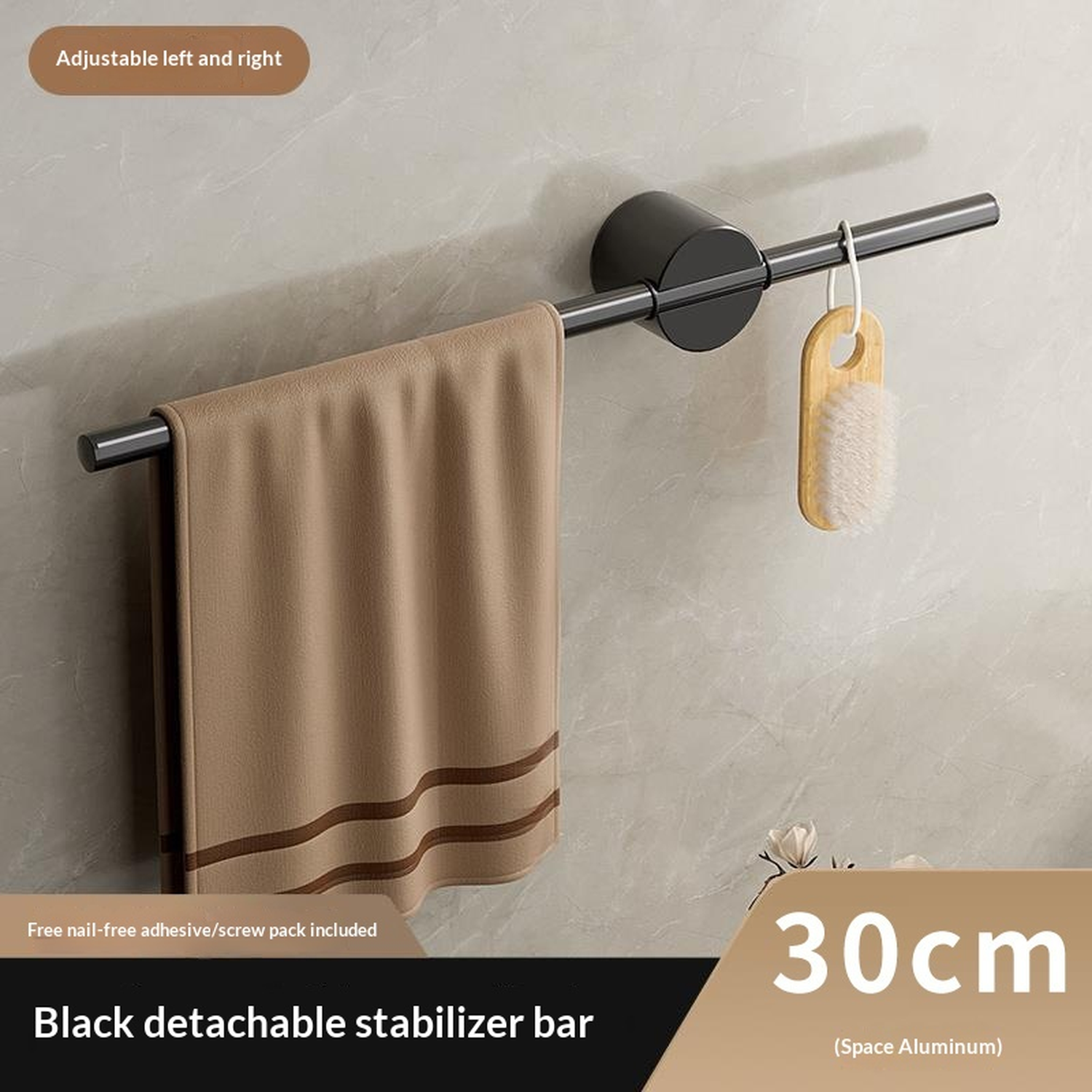 Minimalist Luxury Bathroom No-Drill Towel Rack