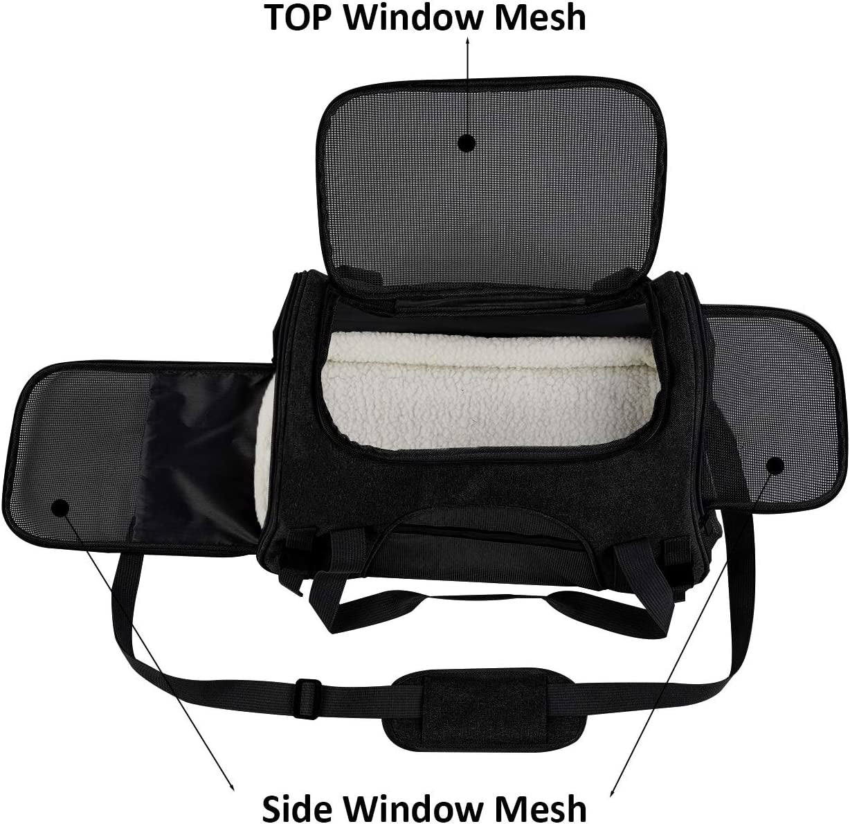 Medium Soft-Sided Travel Carrier for Dogs and Cats - Collapsible Pet Crate (20.5" W x 13.5" H x 10" D)