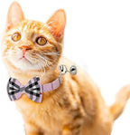 Adjustable Breakaway Cat Collar Set with Bell - 2 Pack (Black & Brown) for Neck Sizes 7.8-10.5 Inches