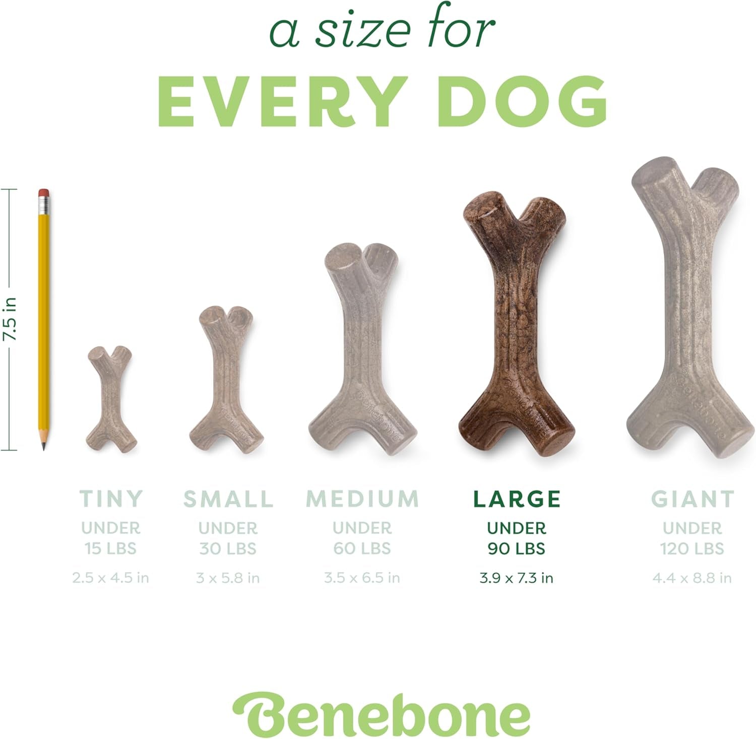 Maplestick Premium Real Wood Dog Chew Toy, Large Size, Made in the USA