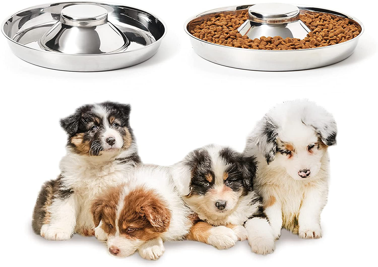 Premium Stainless Steel Dog Bowls - Set of 2 for Food and Water - Perfect for All Dog Sizes
