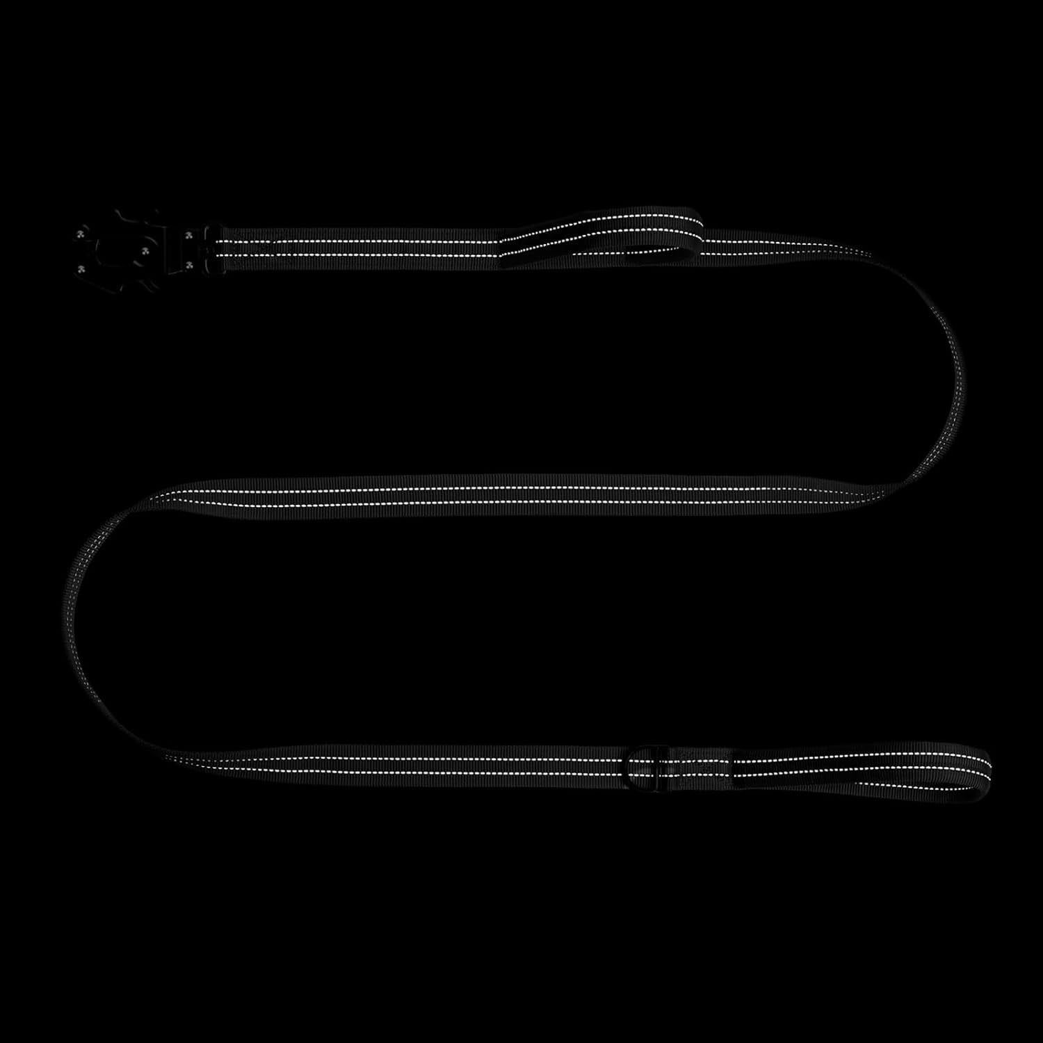 Reflective Dog Leash for Medium to Large Breeds, K9 Training Walking Lead with Dual Handles and Heavy-Duty Auto-Lock Metal Clasp (6ft, Black)
