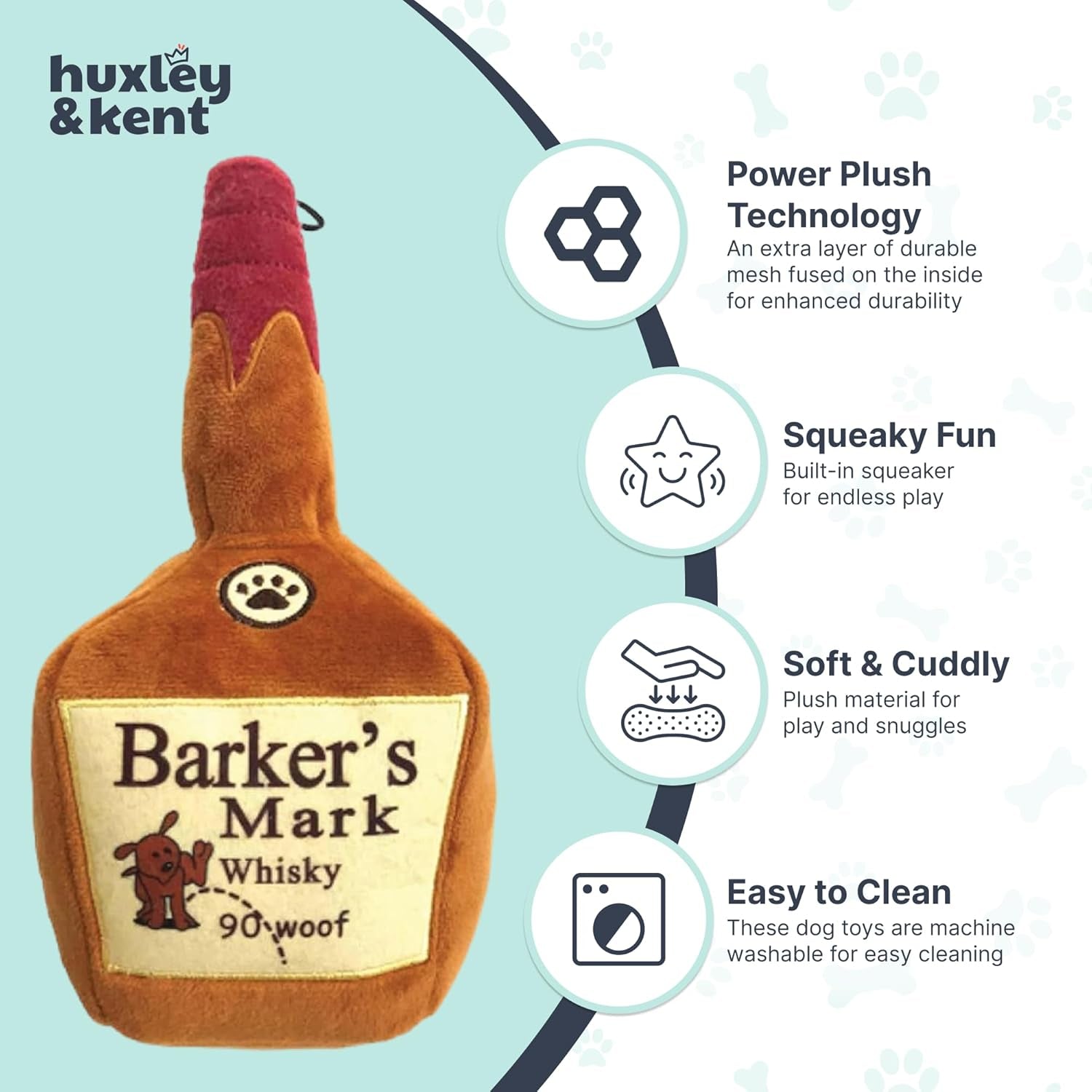 Barker's Mark Large Plush Squeaky Dog Toy – Durable Soft Toy for Indoor Play and Fetch for Dogs of All Sizes