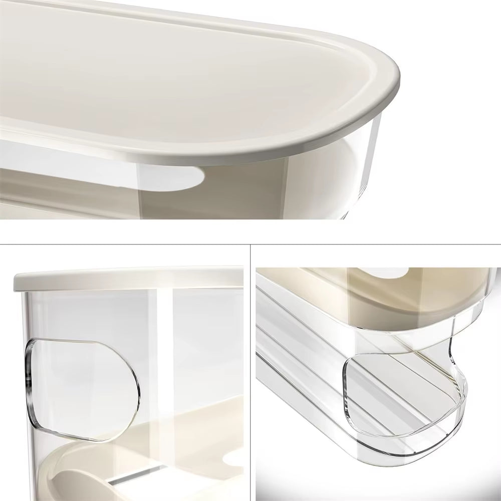 Auto-Rolling Egg Organizer for Refrigerators, Space-Saving Egg Dispenser, Home Storage Solution, 1 Pack