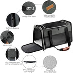 Premium Foldable Soft-Sided Pet Carrier for Cats and Dogs up to 22 lbs, Airline Compliant