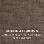 Cozy Coconut Brown Indoor Cat & Small Dog House - Collapsible Footstool Condo with Plush Toy