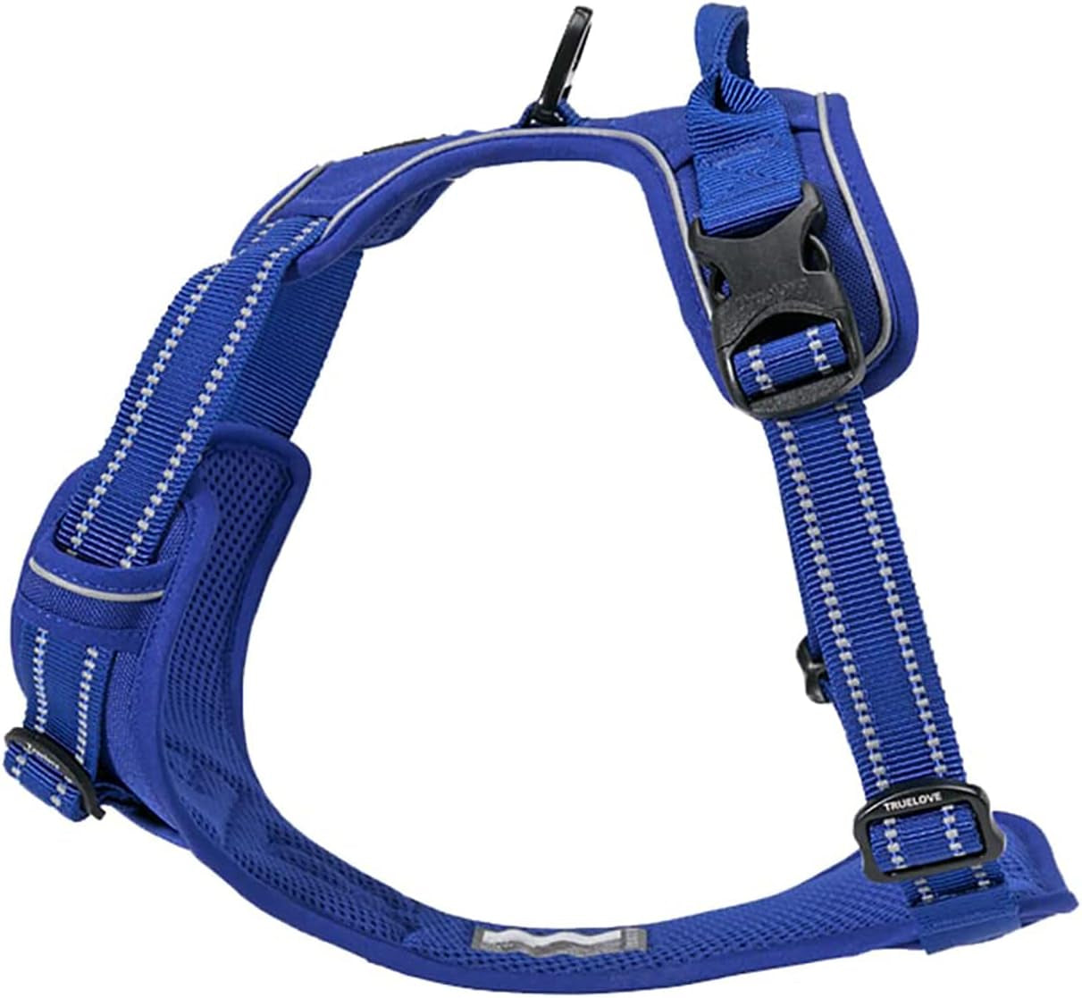 Adjustable No-Pull Reflective Dog Harness - Comfortable Control Vest in Royal Blue, Size L for Ultimate Comfort and Safety
